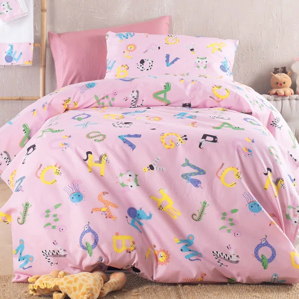 Πάπλωμα Μονό (Σετ 160x240) Rythmos Symbol Letterland Pink