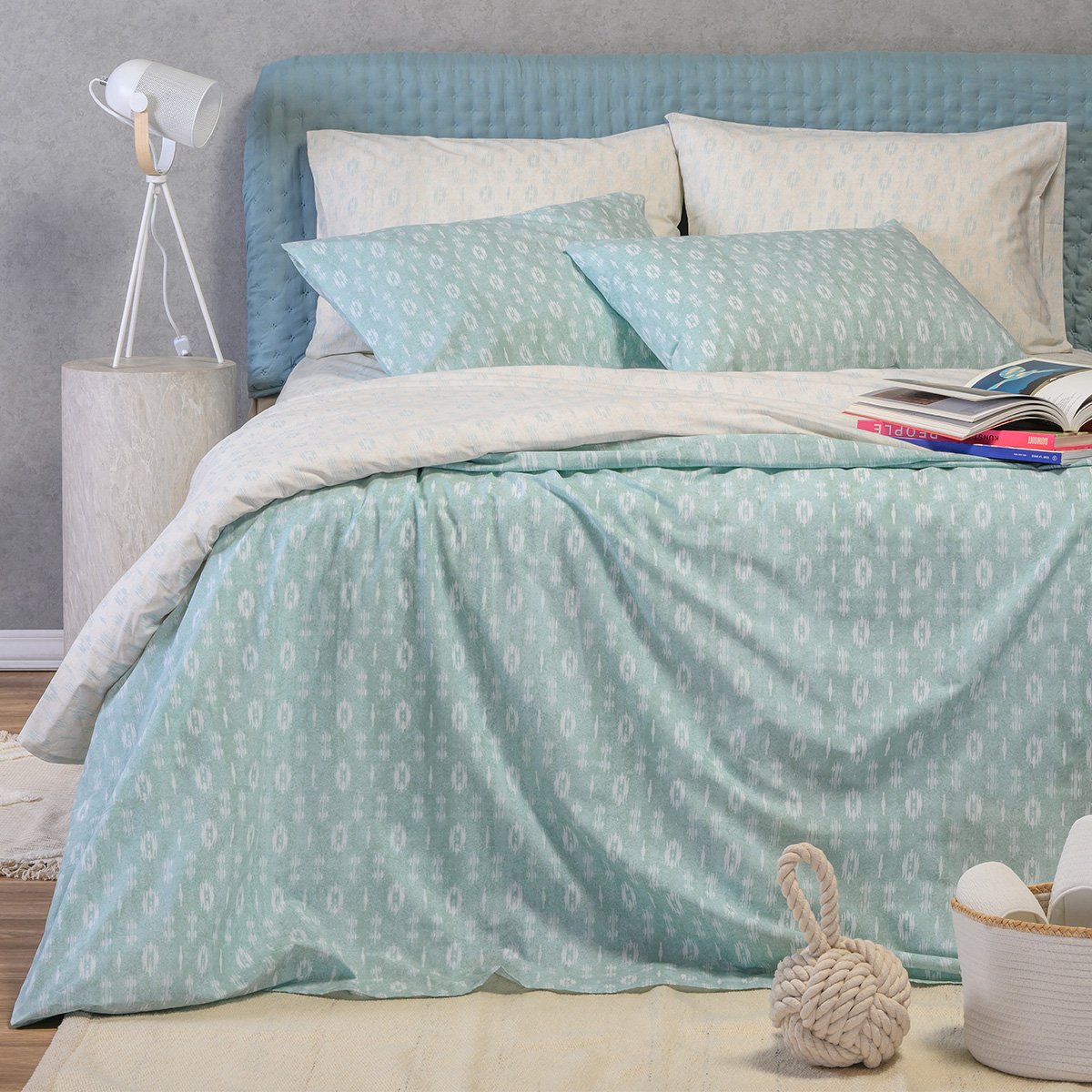 Σεντόνια King Size (Σετ) Melinen Casual Line River Aqua