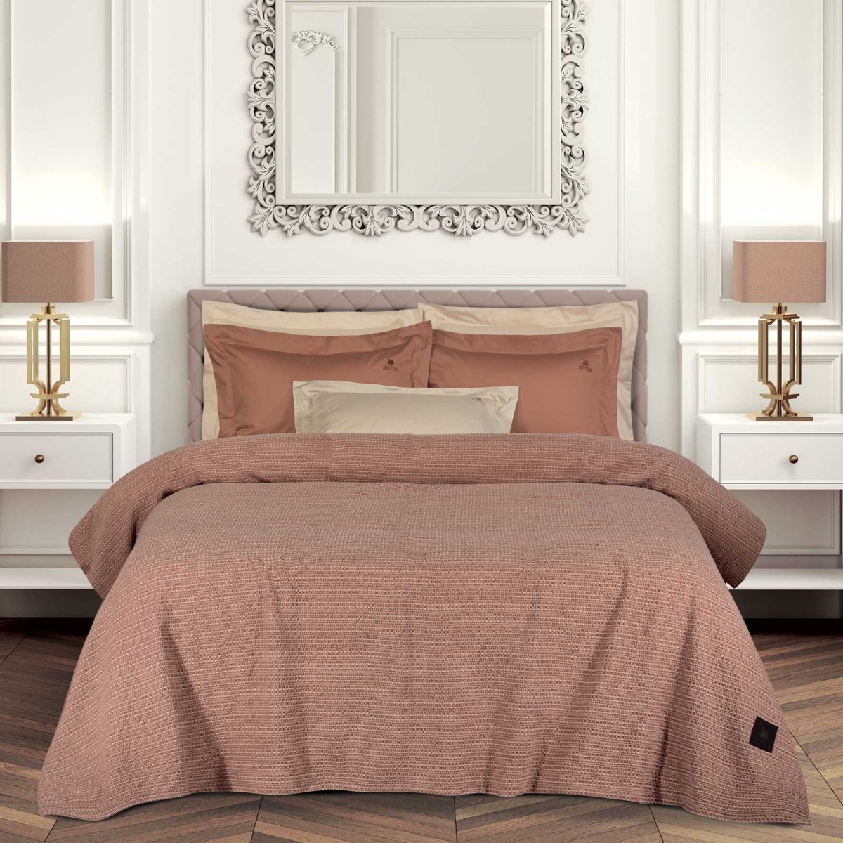 Κουβέρτα Πικέ King Size (240x260) Greenwich Polo Club Essential 4459 Salmon