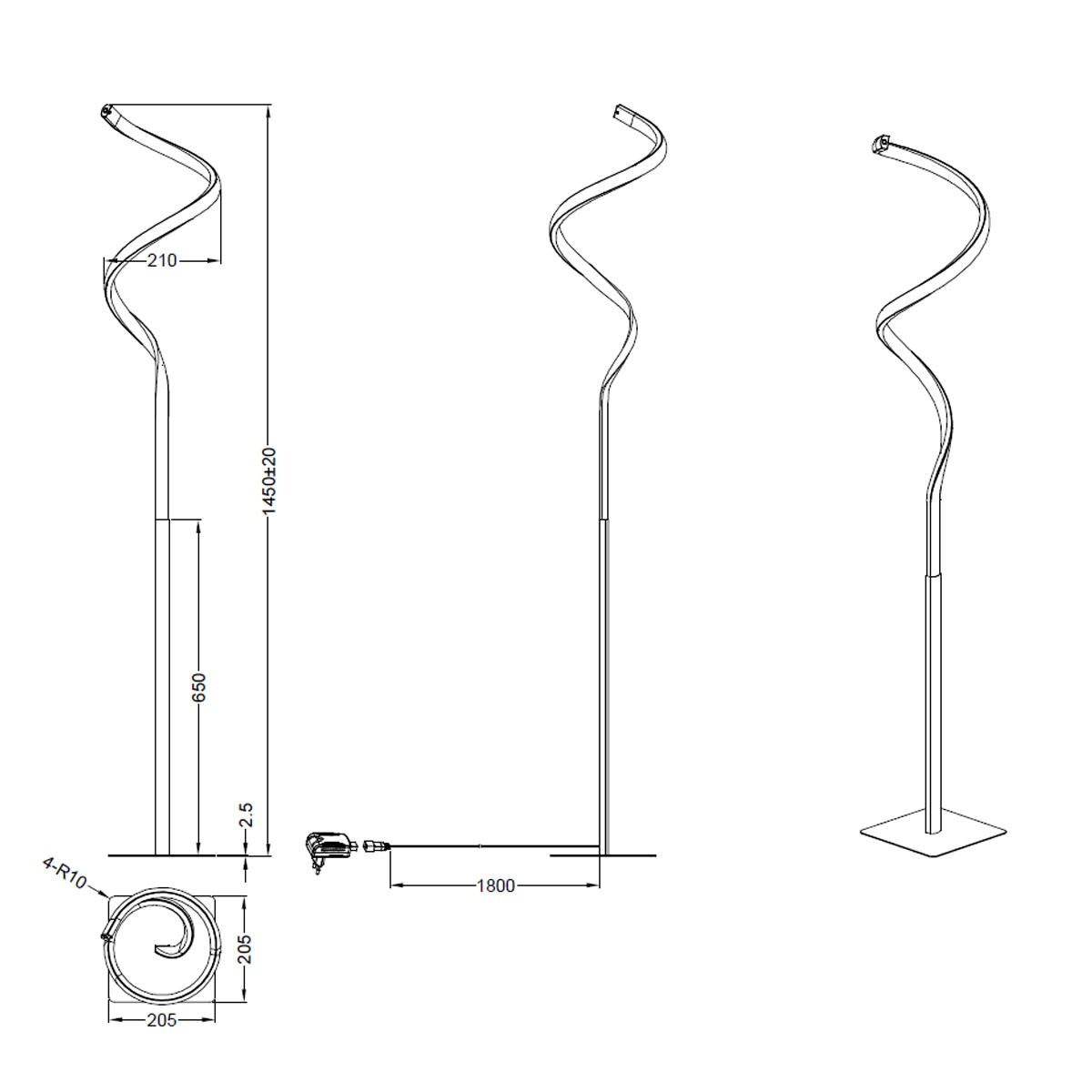 Φωτιστικό Δαπέδου Led Dimmable Rl Course Black R42051132 Φωτιστικά Μεταλλικά Spitishop