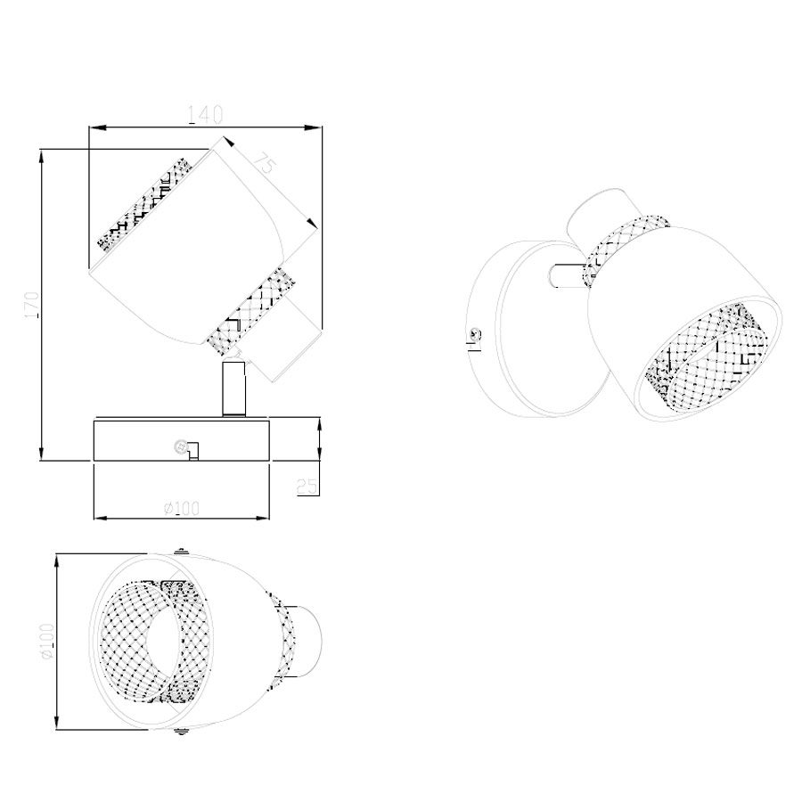 Σποτ Μονόφωτο Rl Punch R80811032 Φωτιστικά Οροφής - Τοίχου Spitishop