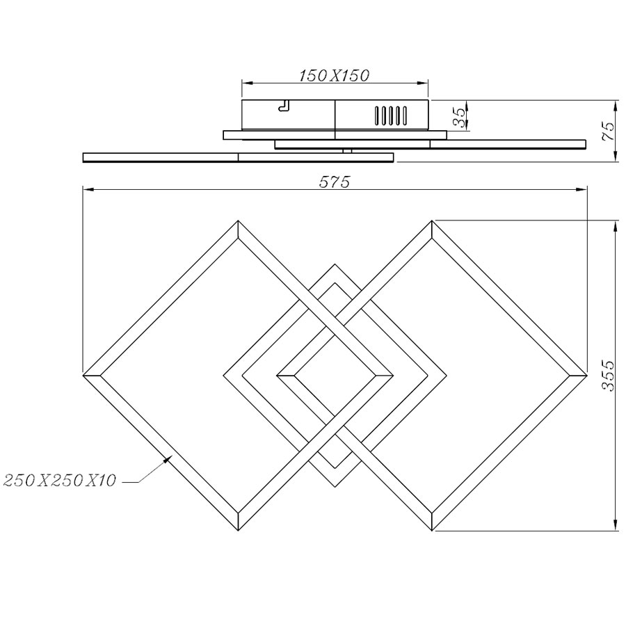 Φωτιστικό Πλαφονιέρα Led Dimmable Rl Venida Black R62793132 Φωτιστικά Οροφής Μοντέρνα Spitishop
