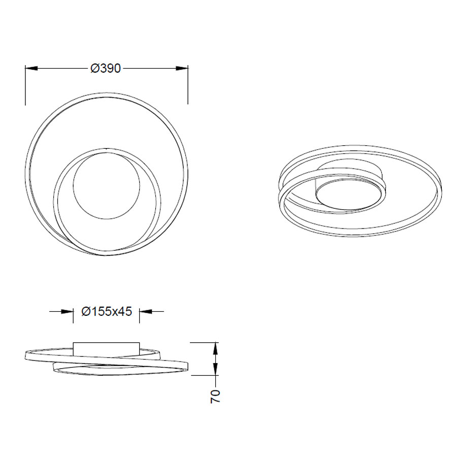Φωτιστικό Πλαφονιέρα Led Dimmable Rl Zibal Silver R62911187 Φωτιστικά Οροφής Μοντέρνα Spitishop