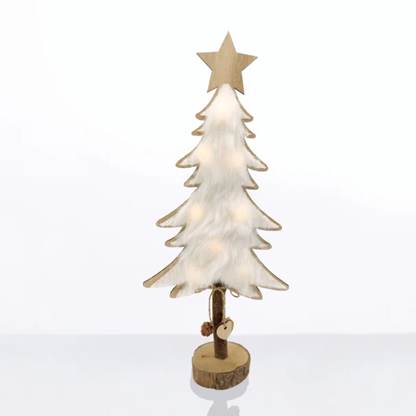 Χριστουγεννιάτικο Δεντράκι Με Led Aca Tree White Fur X06811219