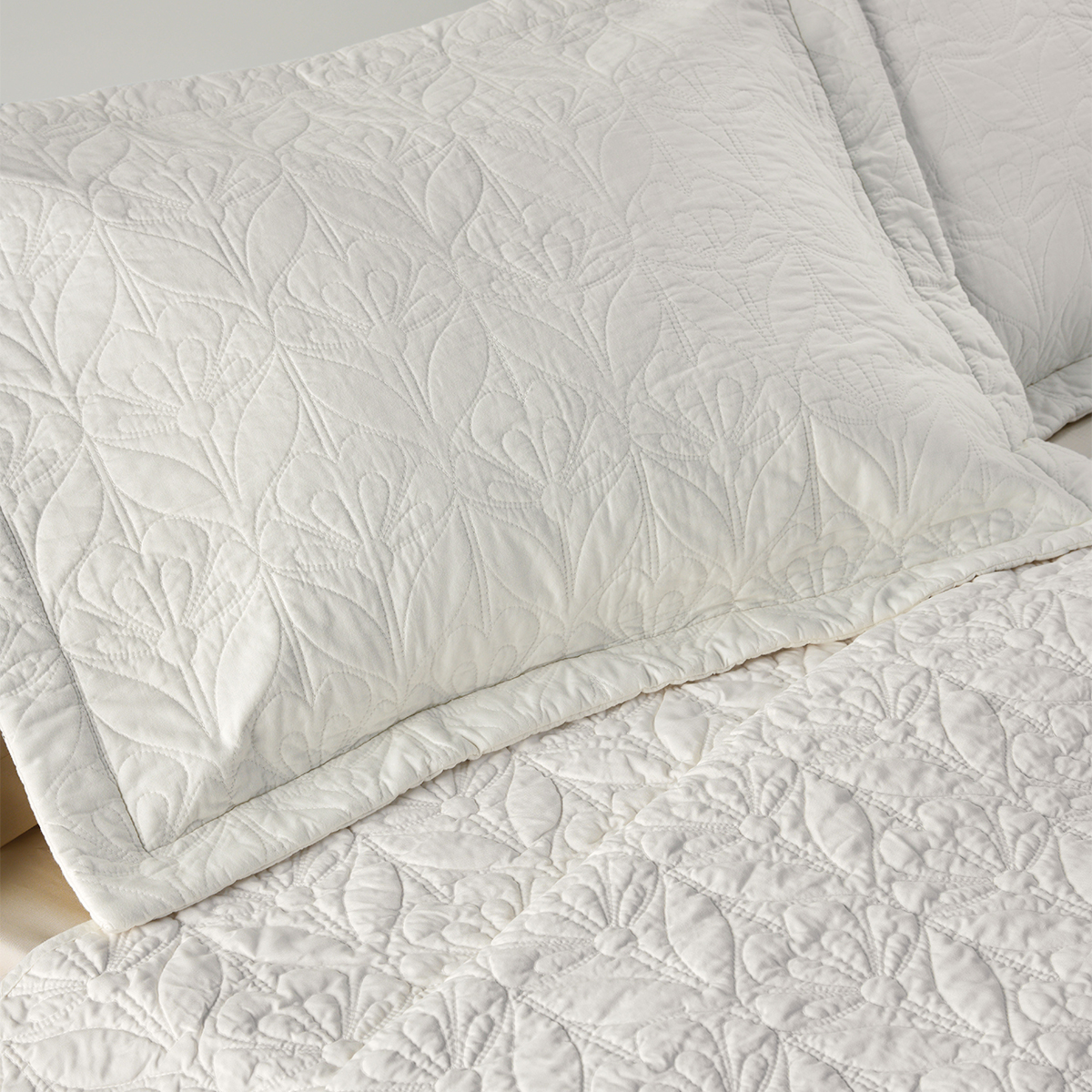 Κουβερλί King Size (Σετ 260X250) Kentia Serenity Aspara Λευκά Είδη Κρεβατοκάμαρας Spitishop