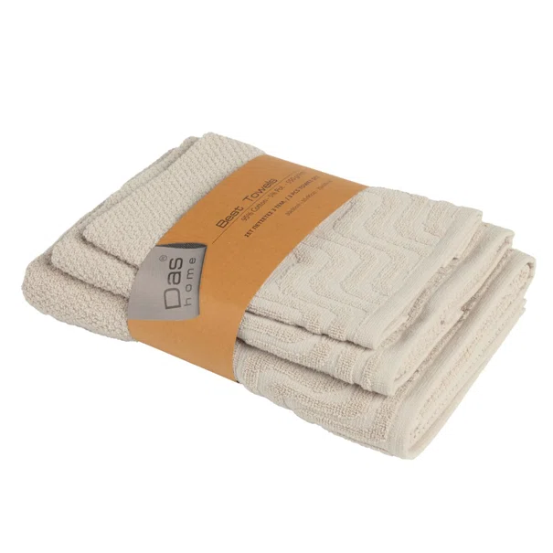 Πετσέτες Μπάνιου (Σετ 3τμχ) Das Home Best Line 0880 Beige 550gsm