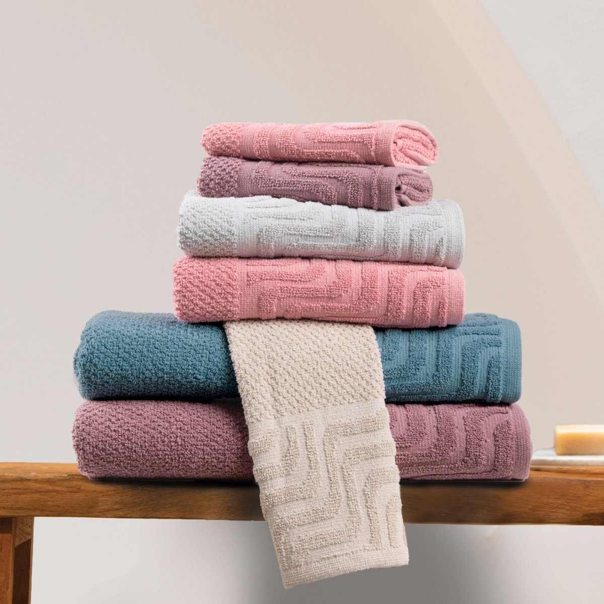 Πετσέτες Μπάνιου (Σετ 3Τμχ) Das Home Best Line 0883 Pink 550Gsm Λευκά Είδη Σετ Spitishop