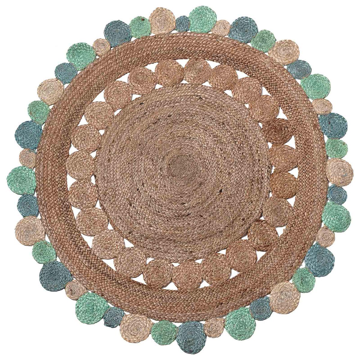 Στρογγυλό Χαλί Καλοκαιρινό (Φ120) Silk Fashion 1736 Light Blue