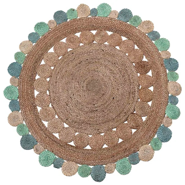 Στρογγυλό Χαλί Καλοκαιρινό (Φ150) Silk Fashion 1737 Light Blue
