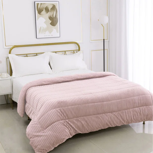 Κουβερτοπάπλωμα Υπέρδιπλο (220x240) Silk Fashion Κοτλέ Ροζ