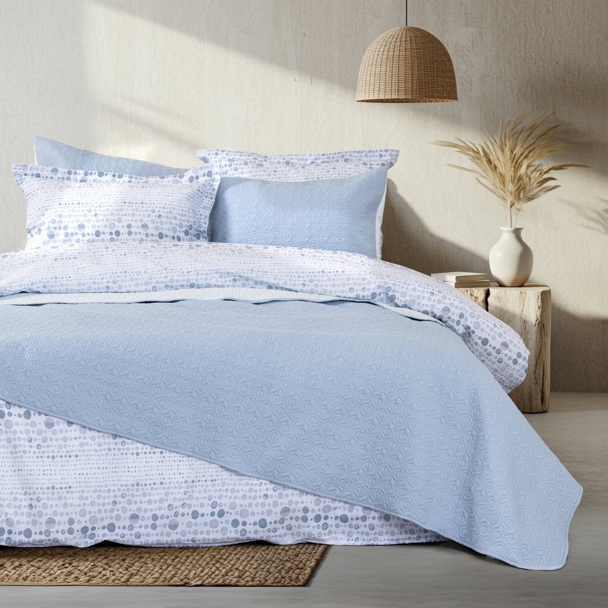 Ζεύγος Μαξιλαροθήκες Καπιτονέ (52X72) Nima Orion Sky Blue L Λευκά Είδη Κρεβατοκάμαρας Ύπνου Σετ Spitishop