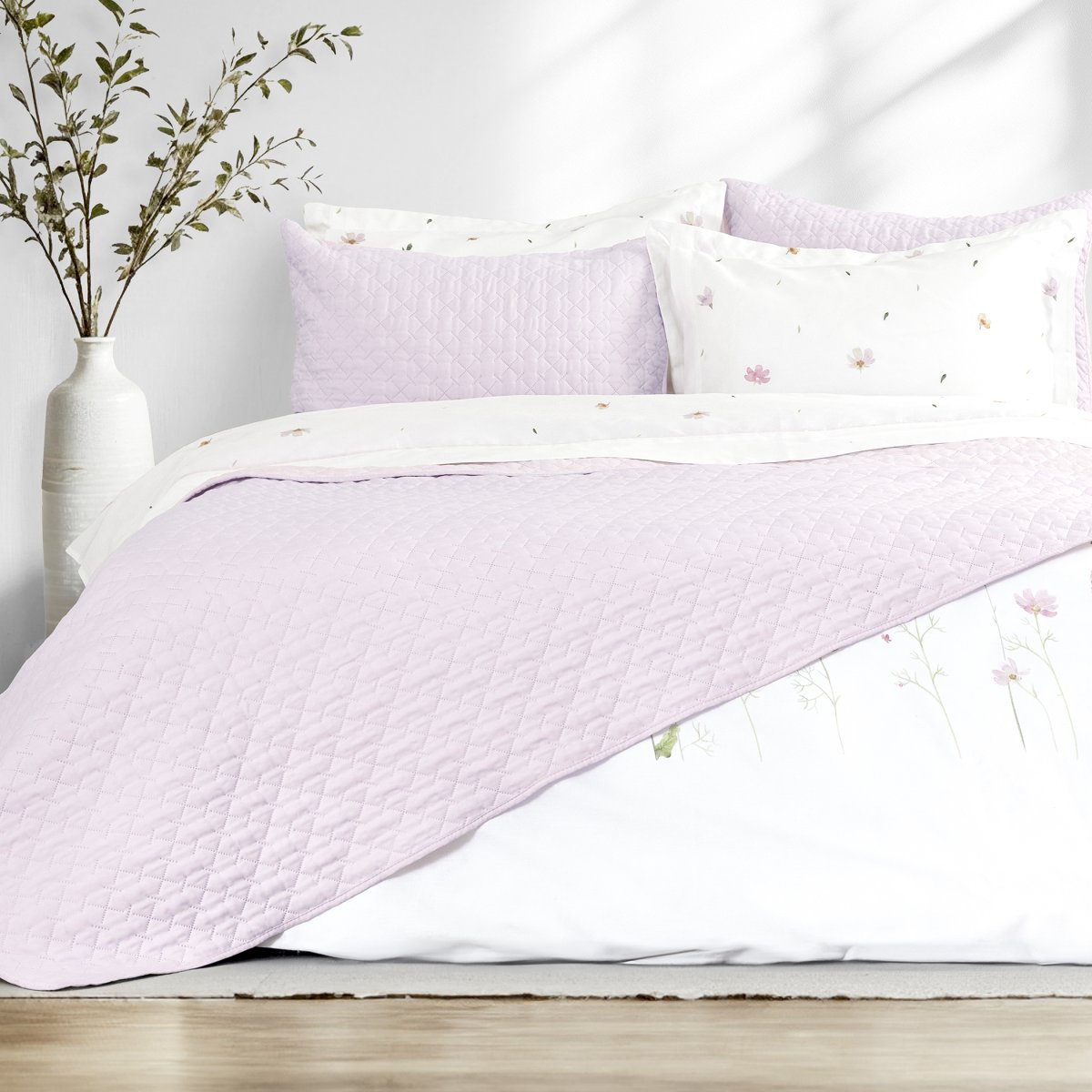Κουβερλί Υπέρδιπλο (220x240) 2 Όψεων Nima Arden Lilac/Pink