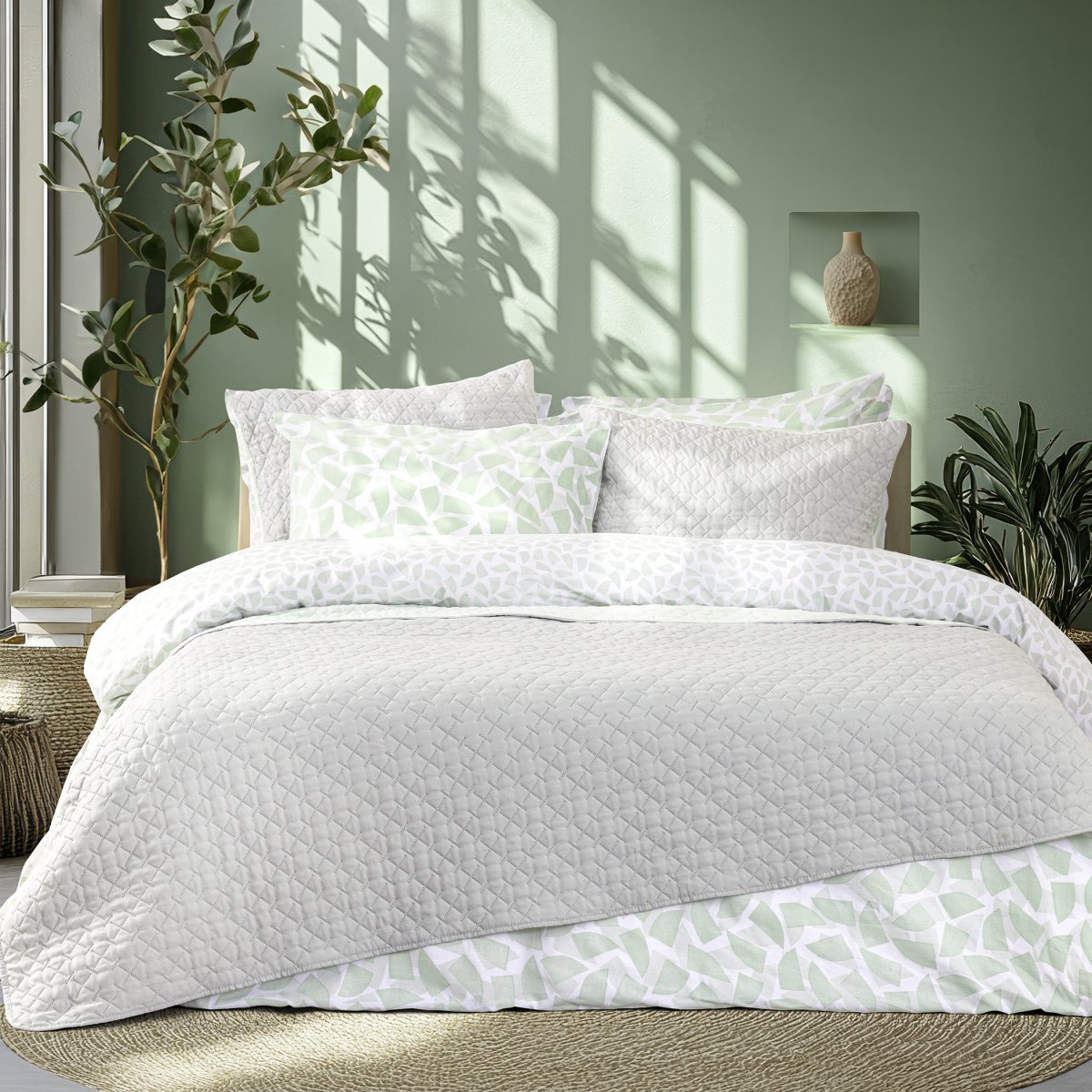 Κουβερλί King Size (240x260) 2 Όψεων Nima Arden Grey/Mint