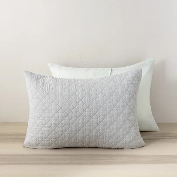 Ζεύγος Μαξιλαροθήκες Καπιτονέ (52x72) Nima Arden Grey/Mint