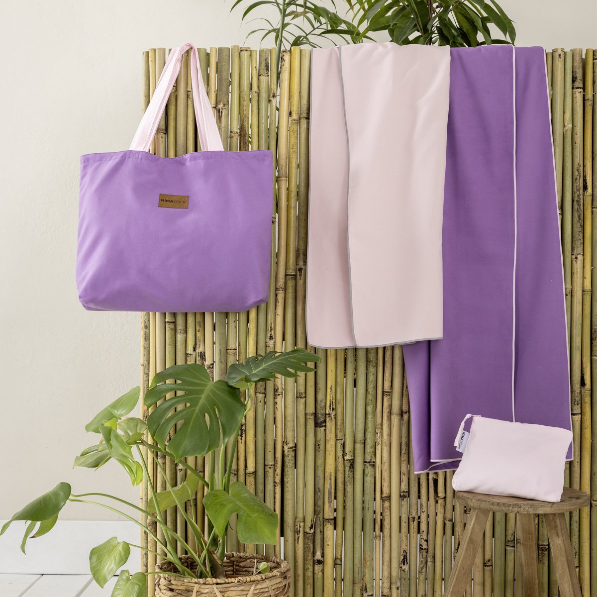 Τσάντα Θαλάσσης (37X54) 2 Όψεων Nima Riva Purple Pink Τσάντες Spitishop