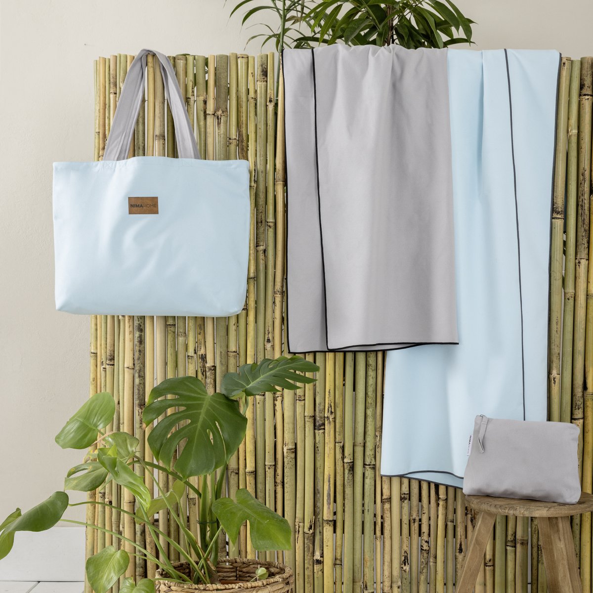 Τσάντα Θαλάσσης (37X54) 2 Όψεων Nima Riva Aqua Grey Τσάντες Spitishop