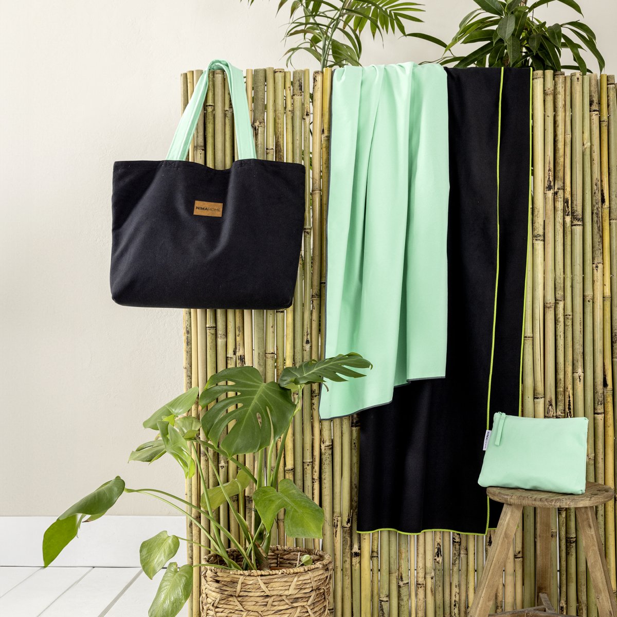 Τσάντα Θαλάσσης (37X54) 2 Όψεων Nima Riva Black Emerald Τσάντες Spitishop