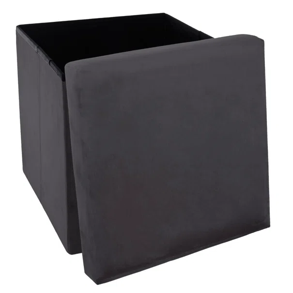 Σκαμπό Με Αποθηκευτικό Χώρο (38x38x38) A-S Tess Velvet Dark Grey 156910C