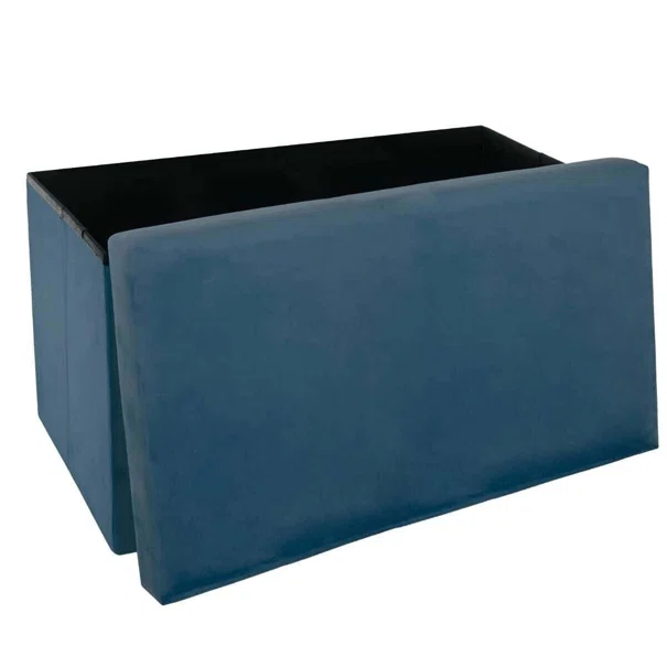 Ταμπουρέ Με Αποθηκευτικό Χώρο (76x38x38) A-S Tess Velvet Blue 156911A