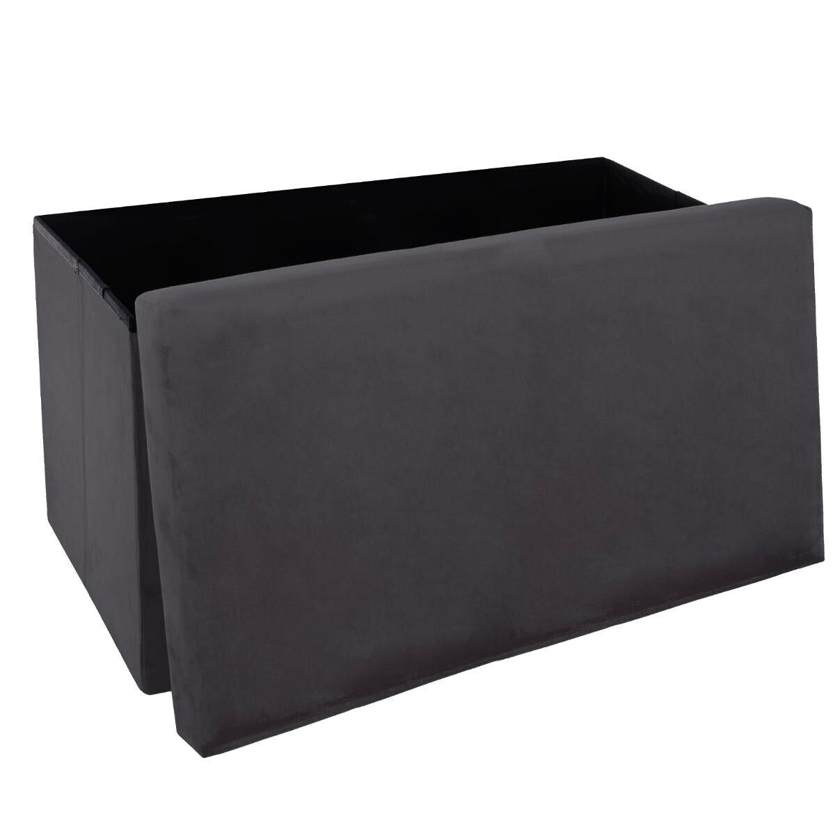 Ταμπουρέ με Αποθηκευτικό Χώρο A-S Tess Velvet Dark Grey 156911C Έπιπλα Σκαμπό Κρεβατοκάμαρας Spitishop
