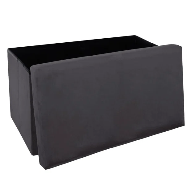 Ταμπουρέ Με Αποθηκευτικό Χώρο A-S Tess Velvet Dark Grey 156911C