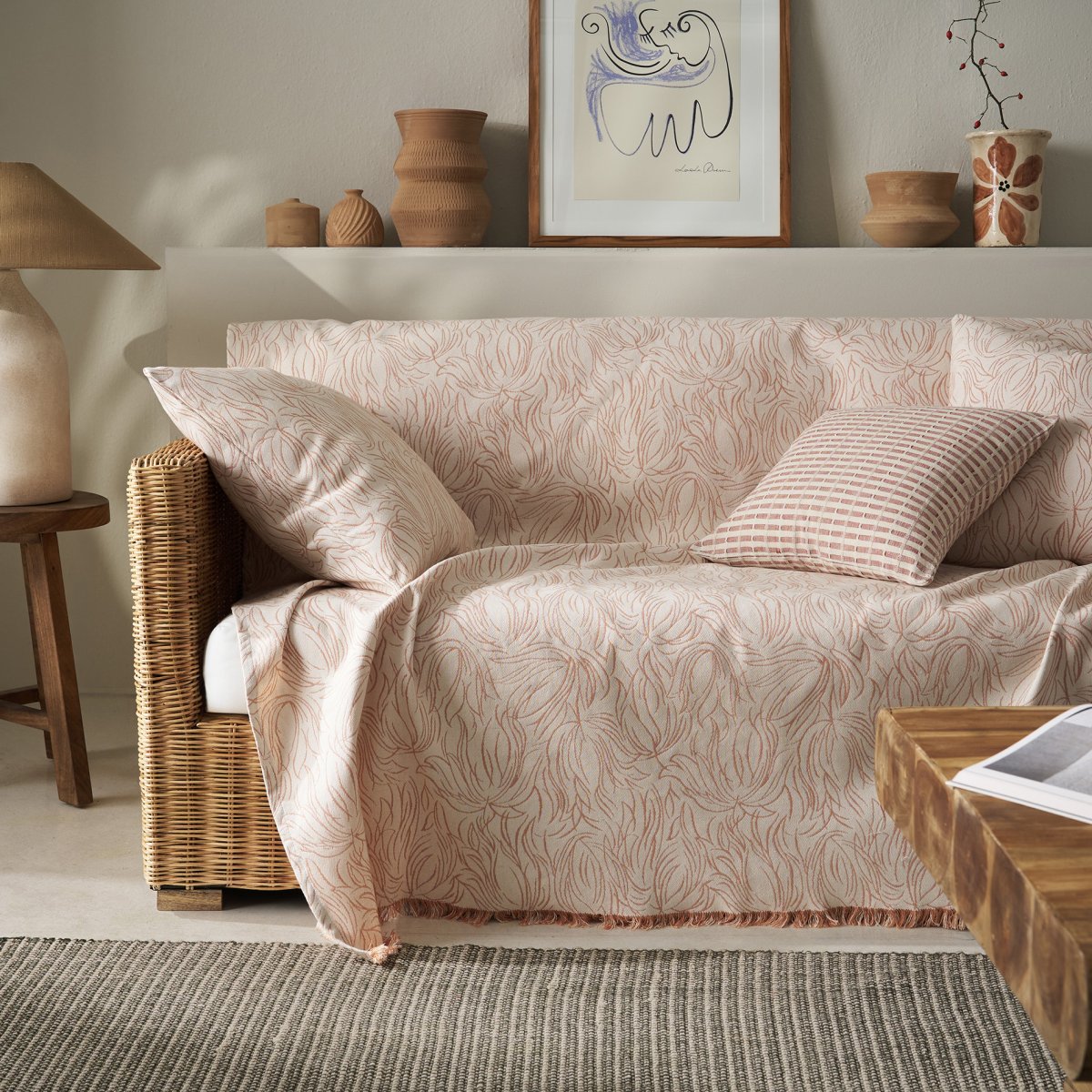 Ριχτάρι Καναπέ Τριθέσιου 2 Όψεων (180x310) Gofis Home Delia Dusted Clay 563/03