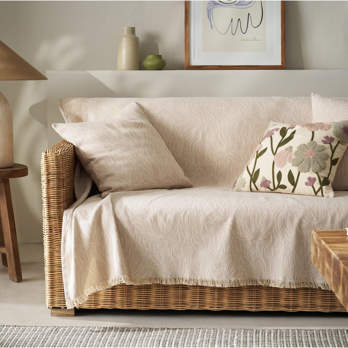 Ριχτάρι Πολυθρόνας 2 Όψεων (180x180) Gofis Home Delia Sesame Beige 563/06