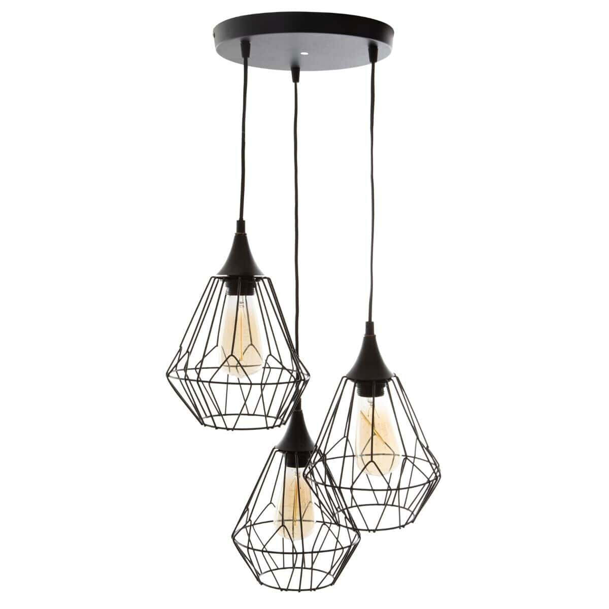Φωτιστικό Οροφής Τρίφωτο A-S Kaore Black 161602