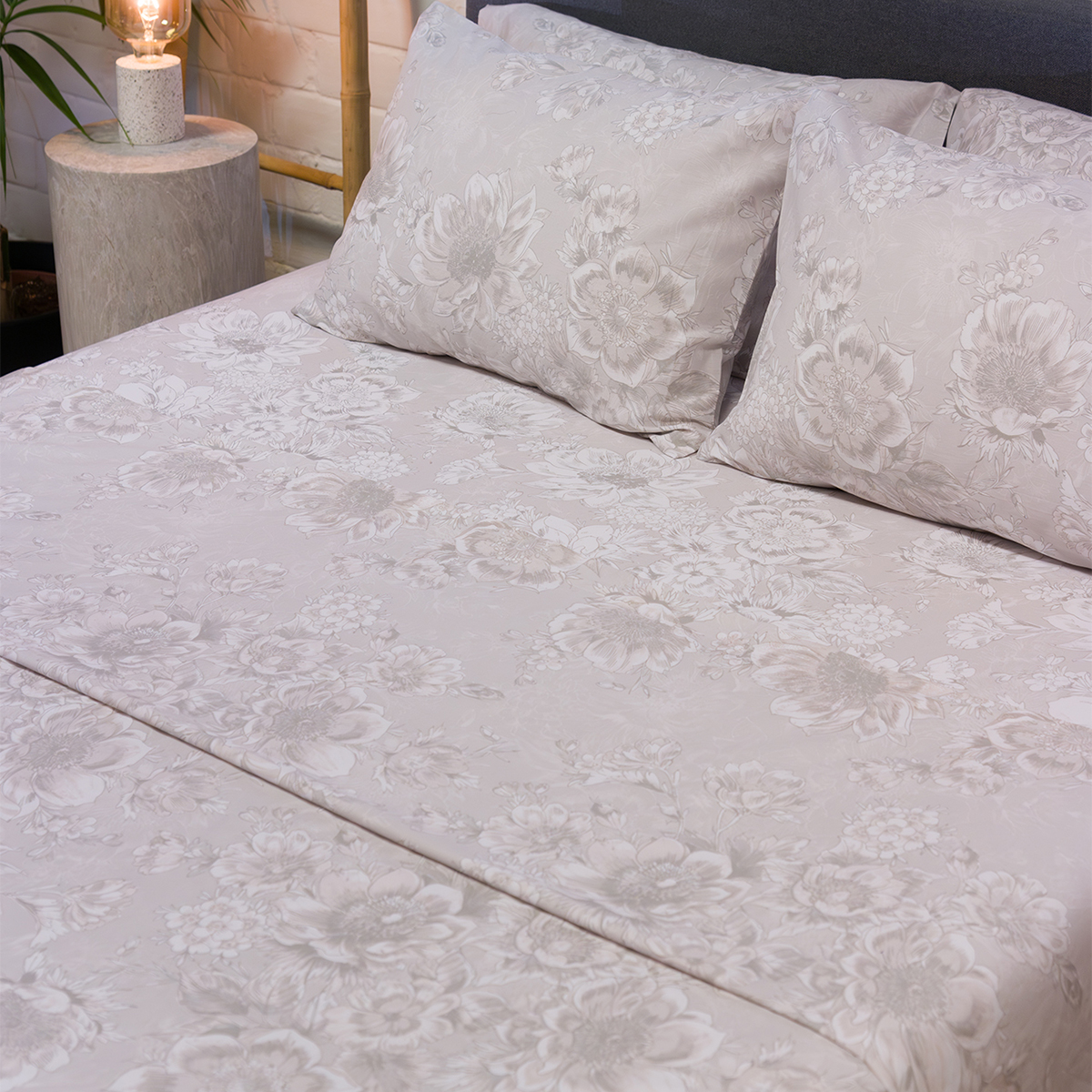 Σεντόνια King Size (Σετ) Naf-Naf Diamond 253 Pearl Grey