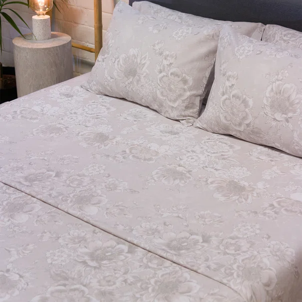Σεντόνια Υπέρδιπλα (Σετ) Naf-Naf Diamond 253 Pearl Grey