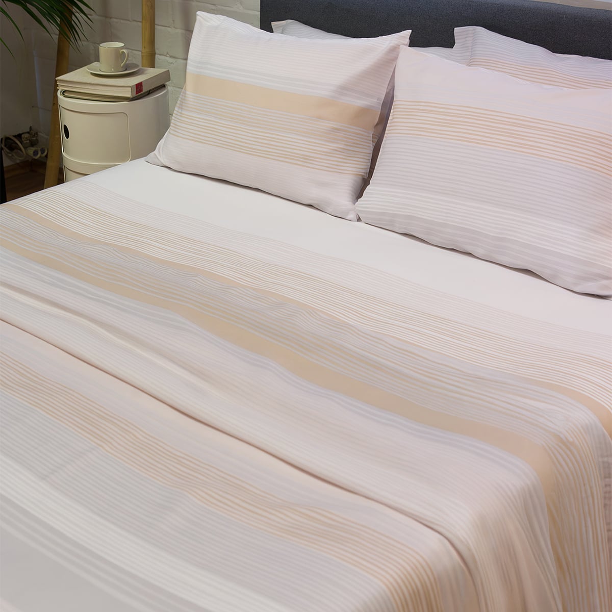 Σεντόνια Υπέρδιπλα (Σετ) Naf-Naf Diamond 254 Opal Beige
