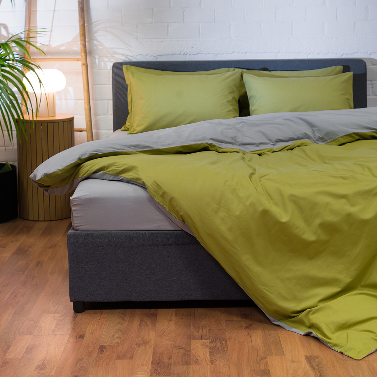 Παπλωματοθήκη Μονή (Σετ 165x245) 2 Όψεων Naf-Naf Hue Willow - Ghost Grey