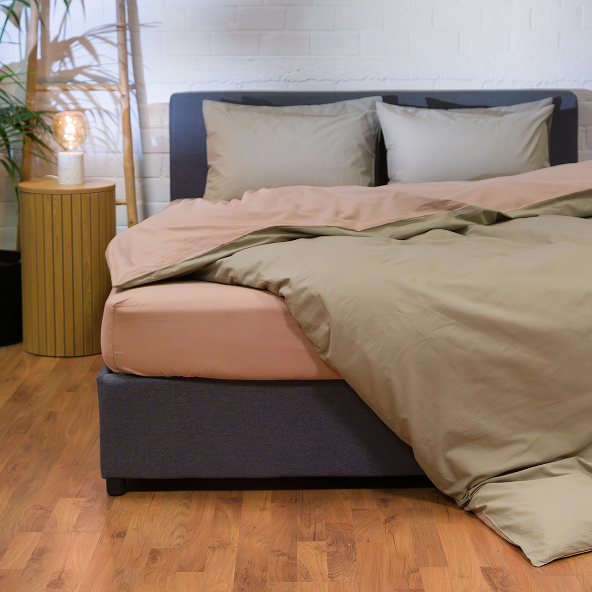 Παπλωματοθήκη Μονή (Σετ 165x245) 2 Όψεων Naf-Naf Hue Laurel Oak - Warm Taupe