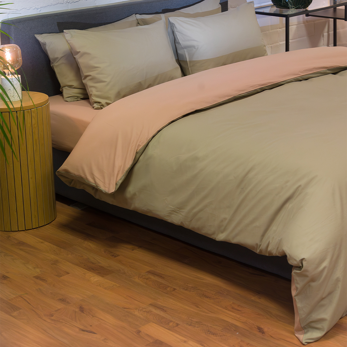 Παπλωματοθήκη Μονή (Σετ 165x245) 2 Όψεων Naf-Naf Hue Laurel Oak - Warm Taupe