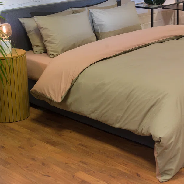 Παπλωματοθήκη Υπέρδιπλη (Σετ 225x245) 2 Όψεων Naf-Naf Hue Laurel Oak - Warm Taupe