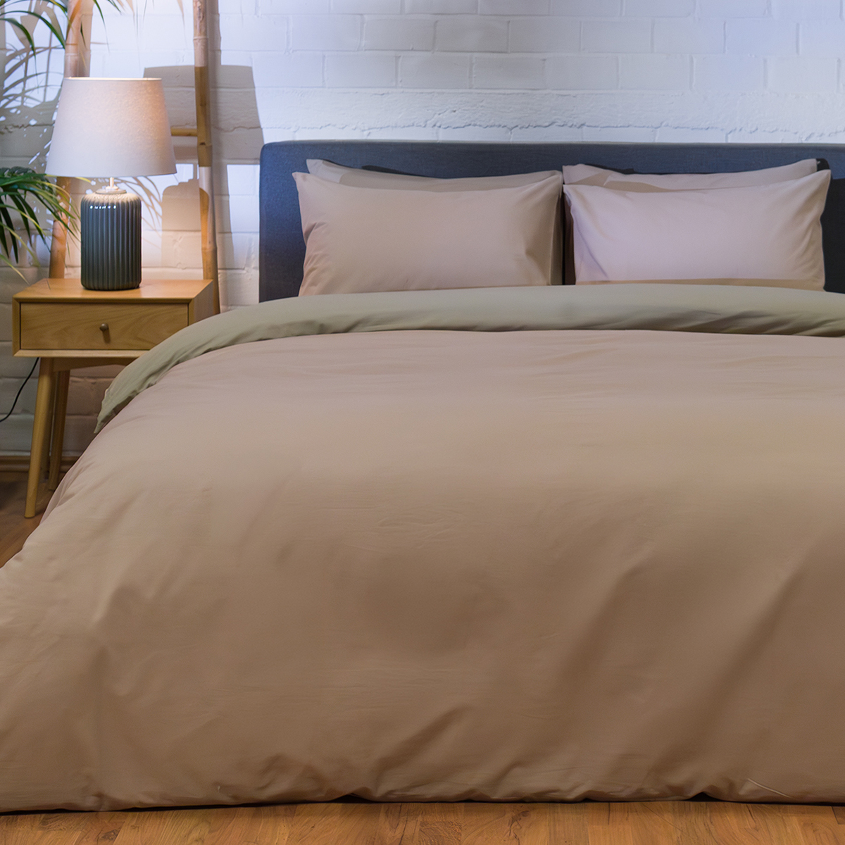 Παπλωματοθήκη Μονή (Σετ 165x245) 2 Όψεων Naf-Naf Hue Coblestone - Laurel Oak