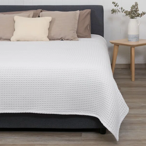 Κουβέρτα Πικέ Μονή (170x240) Naf-Naf Waffle White