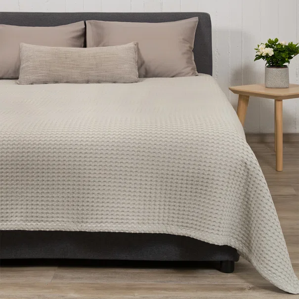 Κουβέρτα Πικέ Μονή (170x240) Naf-Naf Waffle Silver Grey