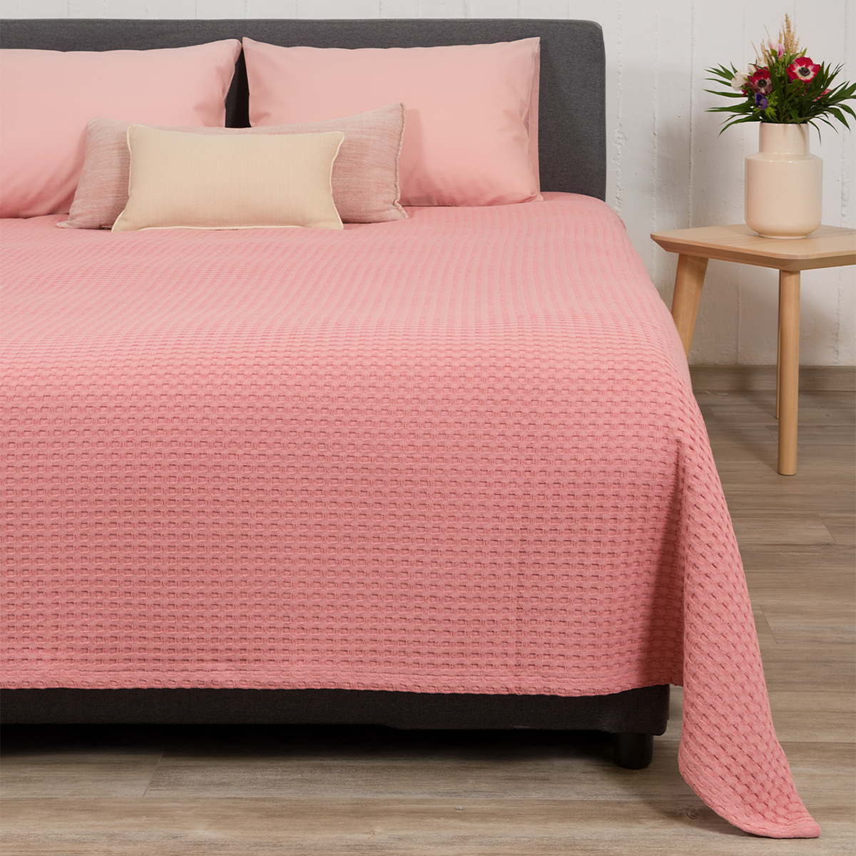 Κουβέρτα Πικέ Μονή (170x240) Naf-Naf Waffle Rose