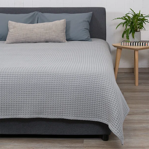 Κουβέρτα Πικέ Μονή (170x240) Naf-Naf Waffle Grey