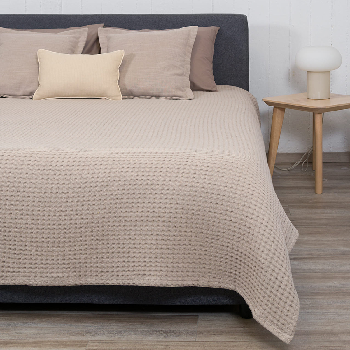 Κουβέρτα Πικέ Μονή (170x240) Naf-Naf Waffle Beige
