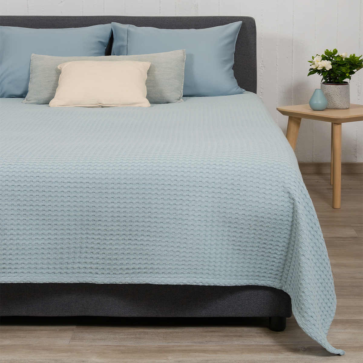 Κουβέρτα Πικέ Μονή (170x240) Naf-Naf Waffle Angel Blue