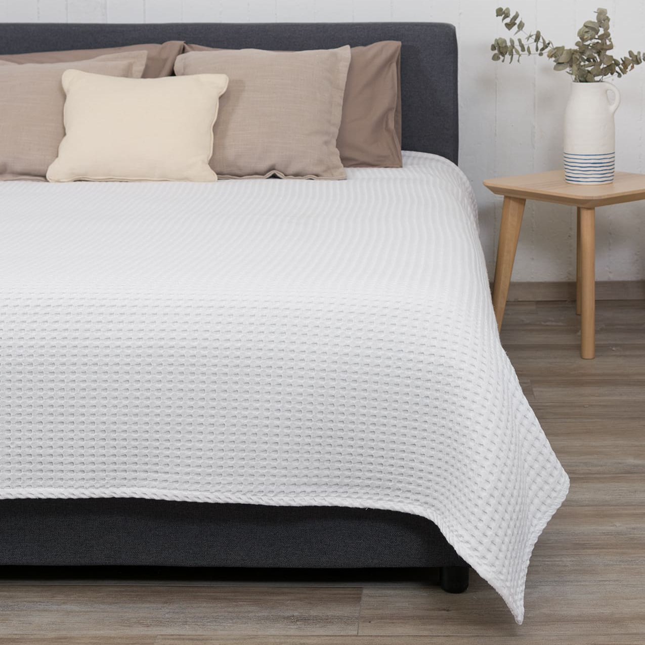 Κουβέρτα Πικέ Υπέρδιπλη (230x240) Naf-Naf Waffle White