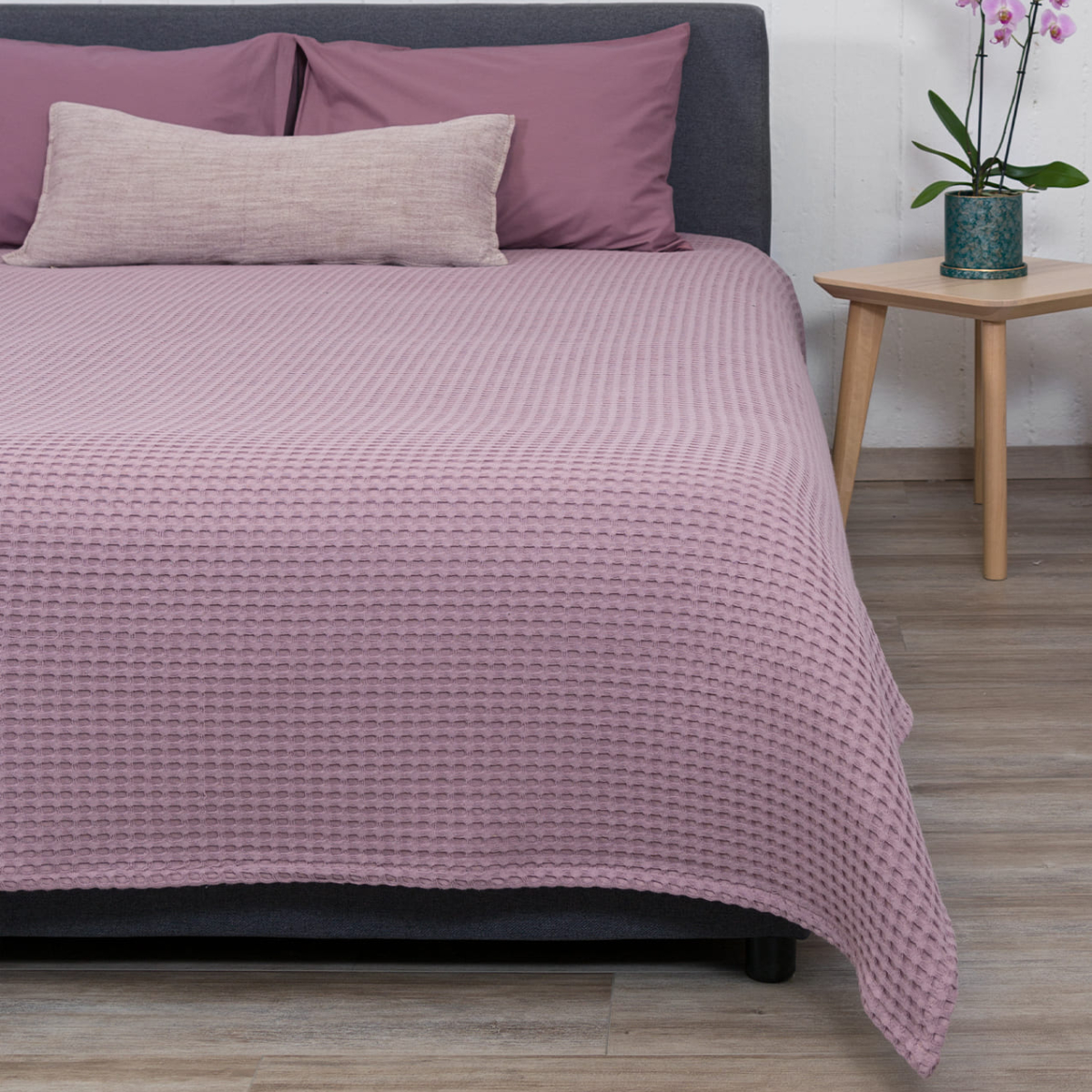 Κουβέρτα Πικέ Υπέρδιπλη (230x240) Naf-Naf Waffle Purple