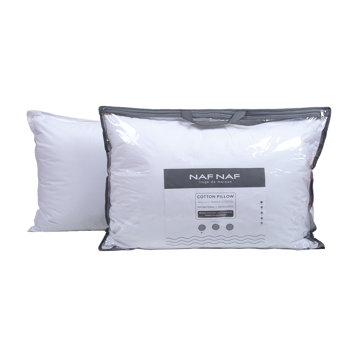 Μαξιλάρι Ύπνου Μαλακό (50x70) Naf-Naf Cotton Hollowfiber 3D
