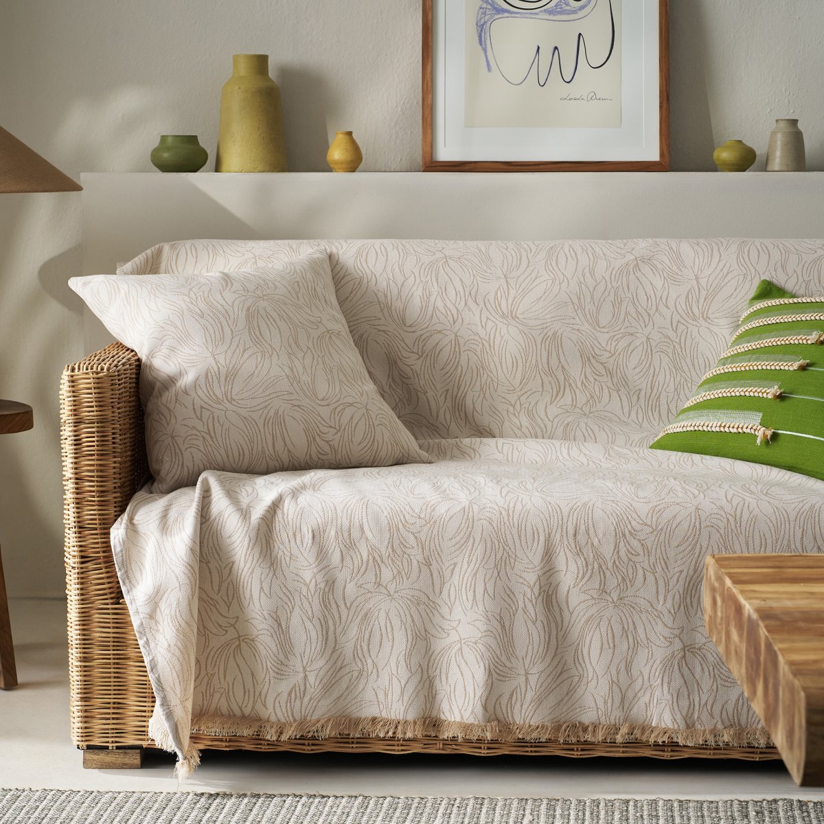 Ριχτάρι Καναπέ Τετραθέσιου 2 Όψεων (180x350) Gofis Home Delia Natural Ecru 563/05
