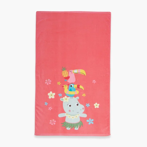 Παιδική Πετσέτα Θαλάσσης (70x120) Nef-Nef Homeware Aloha Hippo Coral