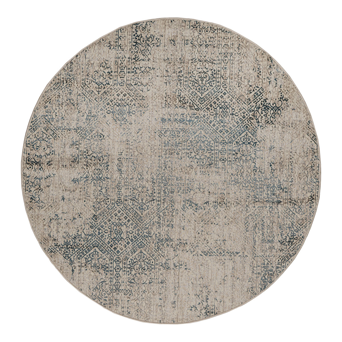 Στρογγυλό Χαλί All Season (Φ160) Βιοκαρπέτ Gossip 9186A Cream Blue