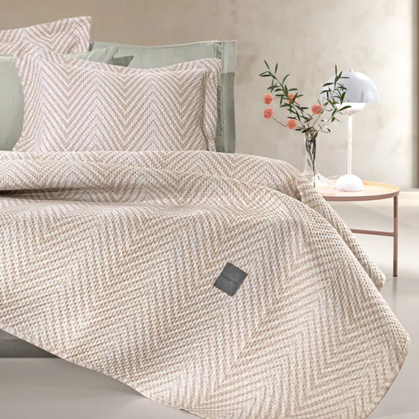 Κουβερλί King Size (250x240) + Διακοσμητική Μαξιλαροθήκη Guy Laroche Vera Natural
