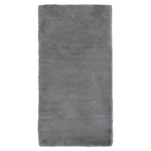 Χαλί Διαδρόμου Γούνινο (80x160) Βιοκαρπέτ Lapin Skin 04 Grey